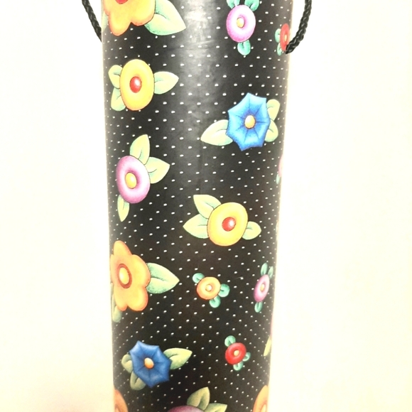 Floral Patterned Black Wine Tote Mary Engelbreit - Picture 2 of 5
